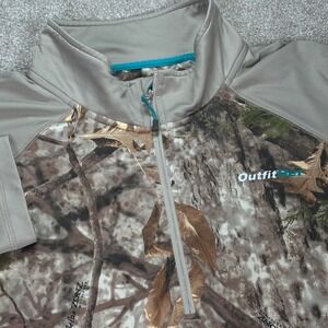 Cabela's OutfitHer Women's 2XL Camo Hunting‎ Quarter Zip Pullover Top